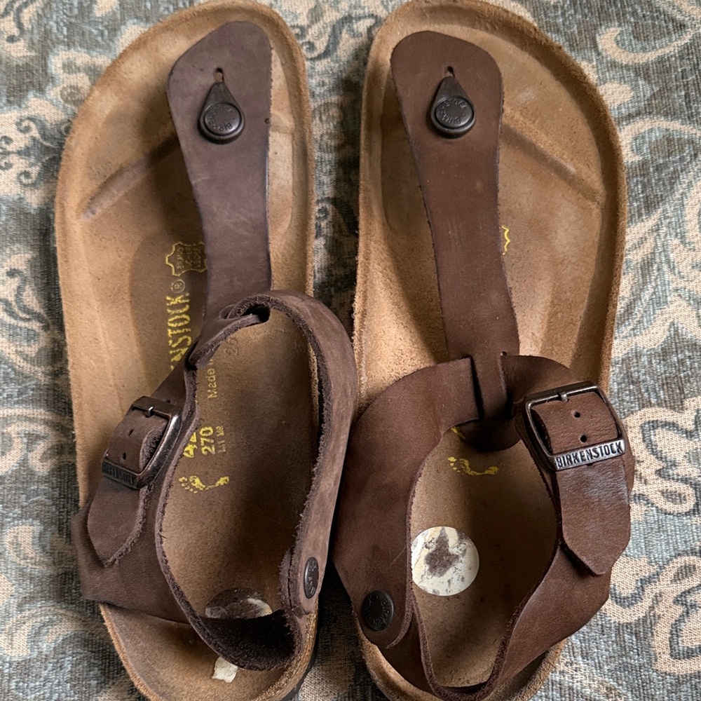 Birkenstock Men's Brown Suede Toe-Post Sandals
